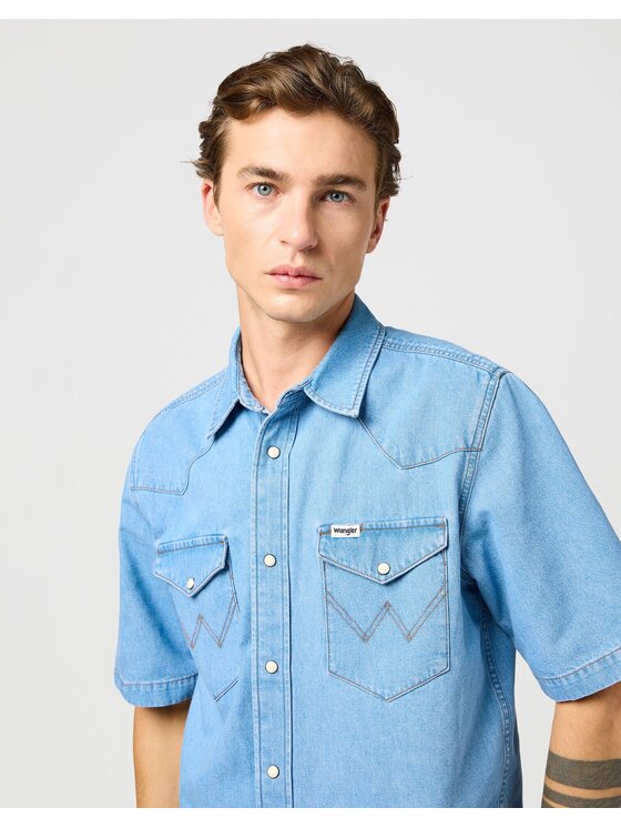 Wrangler Wrangler Koszula jeansowa 112362375 Niebieski Regular Fit