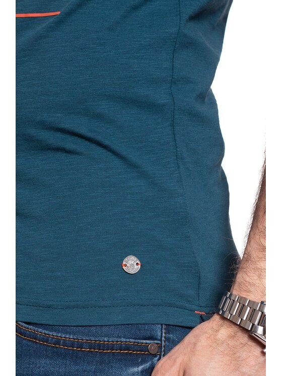 Mustang Mustang T-shirt AARON C PRINT Blu Slim Fit
