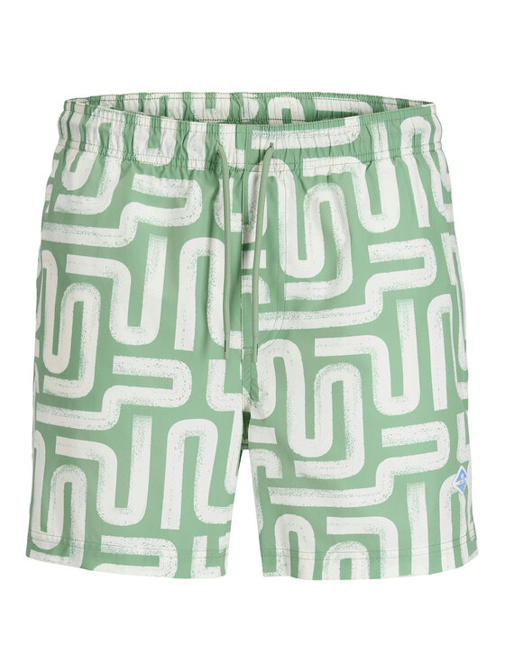 Jack & Jones Plavecké šortky Maui Sand 12291428 Zelená Regular Fit