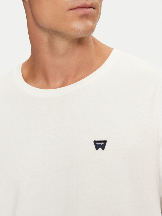 Wrangler Wrangler Longsleeve Sign Off 112357431 Biały Regular Fit