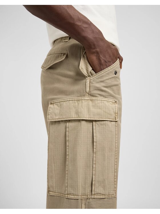 Lee Lee Spodnie materiałowe Parachute Cargo Kansas Beżowy Straight Fit