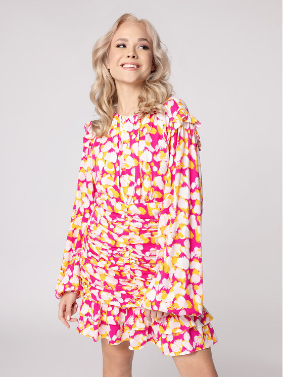 LAURELLA LAURELLA Sukienka letnia Laurella 4VA019551 Różowy Regular Fit