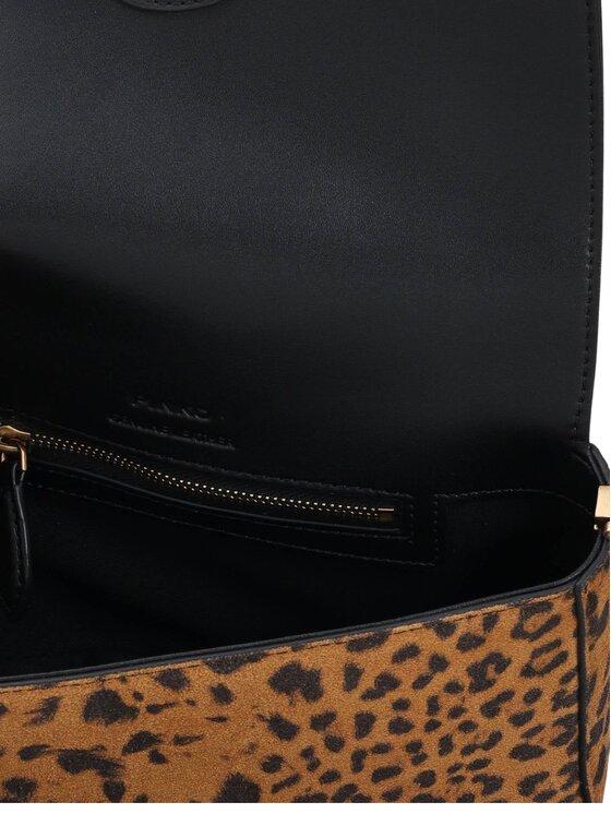 PINKO PINKO Borsa Love one slouchy mini mzzo bac stampa macula Marrone