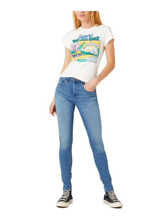 Wrangler Wrangler Jeansy W27HCY37O Niebieski Skinny Fit