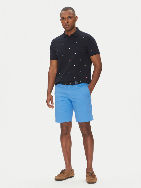 Tommy Hilfiger Tommy Hilfiger Bavlnené šortky Brooklyn MW0MW23563 Modrá Regular Fit