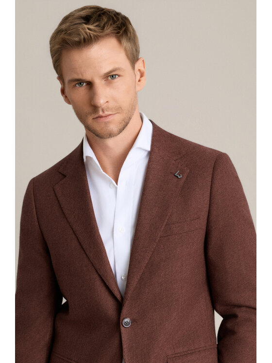 Lancerto Lancerto Marynarka Ravello MA073226000044 Brązowy Regular Fit