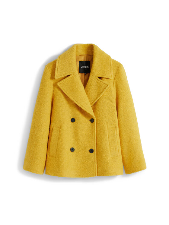 Desigual Desigual Cappotto di lana Shortcolor 25WWEW11 Giallo Regular Fit