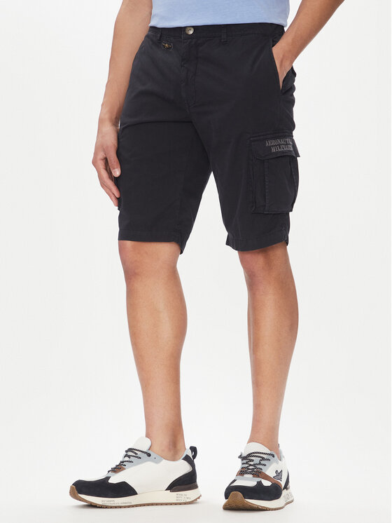 Aeronautica Militare Aeronautica Militare Pantalon scurți din material 251BE066CT1122 Bleumarin Regular Fit