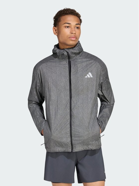 adidas adidas Kurtka do biegania 169321 Srebrny Regular Fit