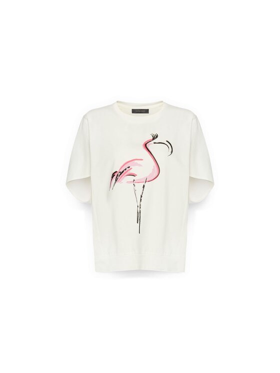 Elena Mirò Elena Mirò T-Shirt G005E000333N011 Biały Boxy Fit