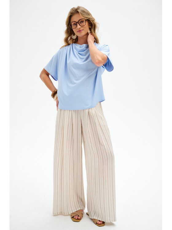 blue shadow blue shadow Bluzka Binni Niebieski Regular Fit