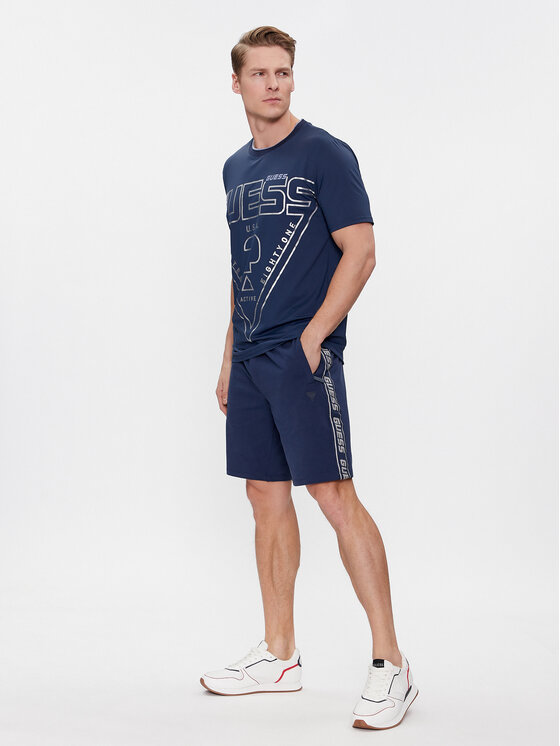 Guess Guess Šortky z materiálu Arlo Z2YD02 K6ZS1 Tmavomodrá Loose Fit