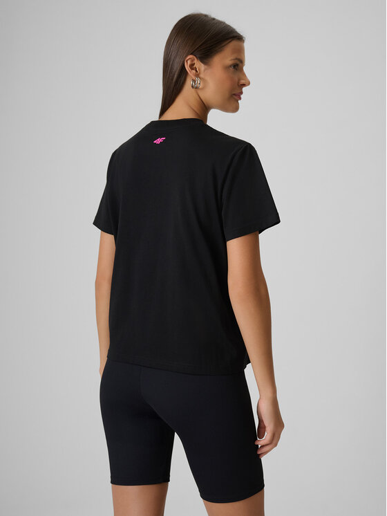 4F 4F T-Shirt BEACHWEAR Czarny Boxy Fit