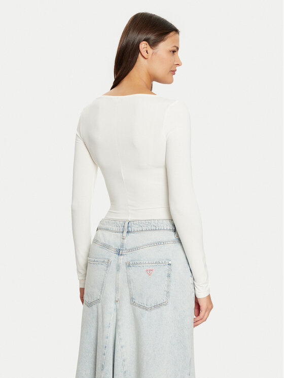 Guess Guess Glaustinukė W5RP00 K68D2 Écru Slim Fit