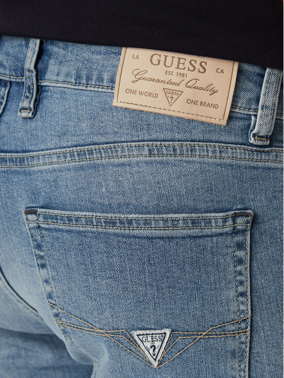 Guess Guess Džinsai Finnley M6YAS2 D1479 Mėlyna Slim Tapered Fit