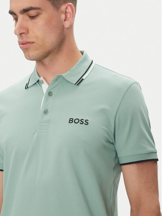 BOSS BOSS Polo marškinėliai Paddy Pro 50469102 Žalia Regular Fit