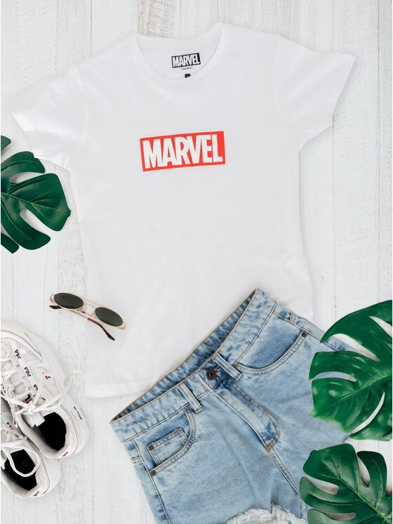 Marvel Marvel T-Shirt 96175 Biały Regular Fit