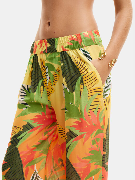 Desigual Desigual Spodnie materiałowe Tropical Party 24SWMW21 Kolorowy Loose Fit