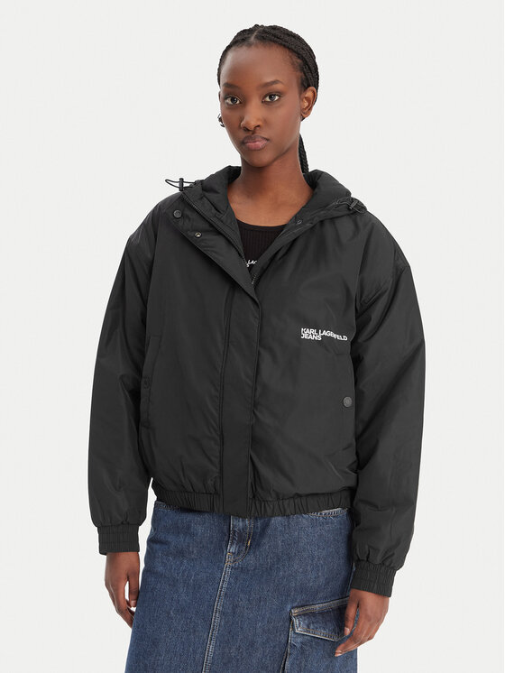 Karl Lagerfeld Jeans Karl Lagerfeld Jeans Übergangsjacke B1W15023 Schwarz Relaxed Fit