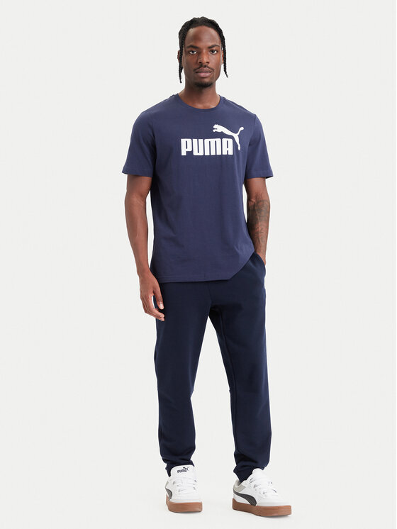 Puma Puma Тишърт Ess Logo 586666 Тъмносин Regular Fit