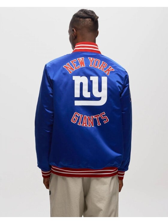 Mitchell & Ness Mitchell & Ness Bundy bomber HEAVYWEIGHT SATIN JACKET NEW YORK GIANTS Modrá Regular Fit