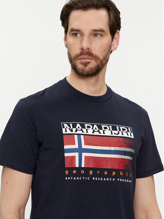 Napapijri Napapijri T-krekls S-Kreis NP0A4HQR Tumši zils Regular Fit