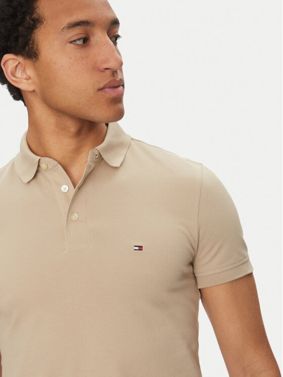 Tommy Hilfiger Tommy Hilfiger Polo majica 1985 MW0MW17771 Bež Slim Fit