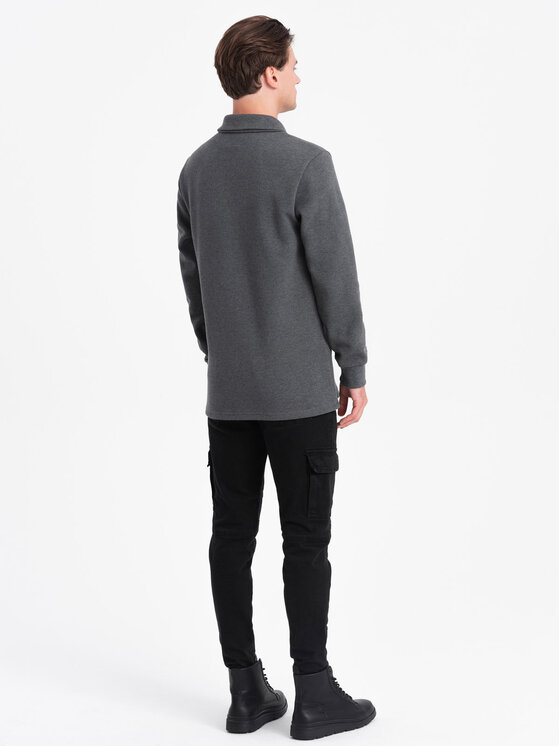 Ombre Ombre Mikina OM-SSNZ-0149 Šedá Regular Fit