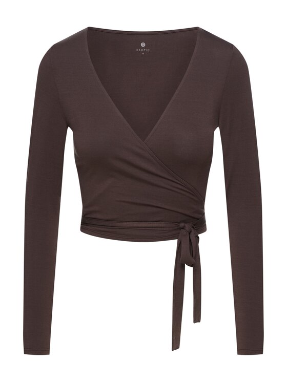 Esotiq Esotiq Bluzka 46031 Brązowy Regular Fit
