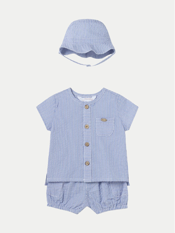 Mayoral Mayoral Completo camicia e pantaloncini 1207 Blu Regular Fit