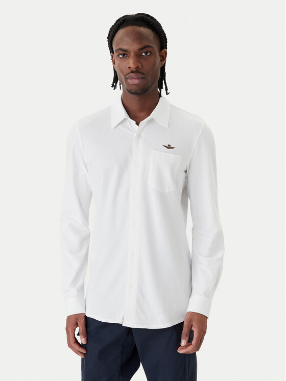 Aeronautica Militare Aeronautica Militare Marškiniai 261CA1313UP00408 Balta Regular Fit