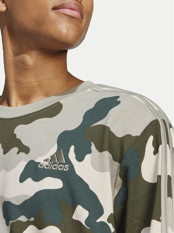 adidas Felpa Seasonal Essentials Camouflage IV7381 Verde Regular Fit