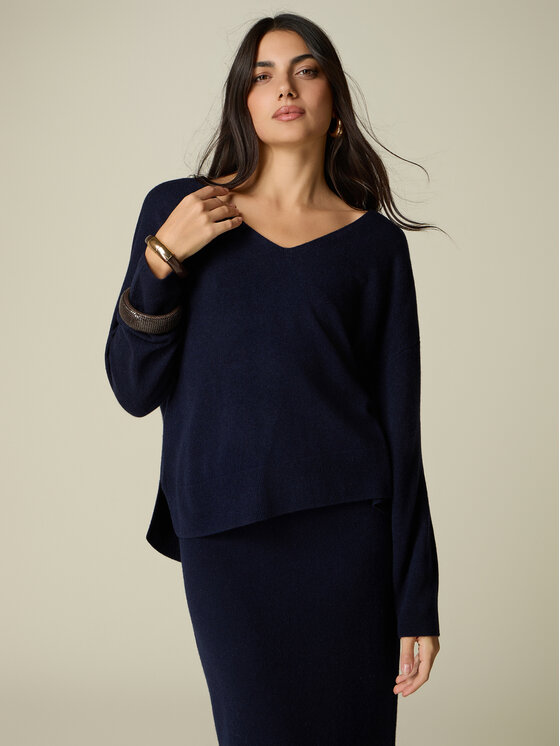 Oltre Oltre Maglione M144E002153N034 Blu Regular Fit