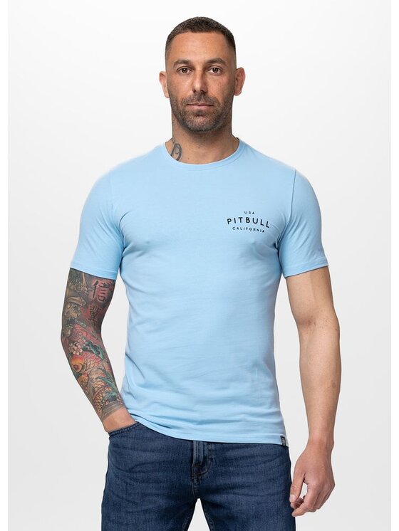 PITBULL PITBULL T-Shirt Slim Fit USA CAL Niebieski Regular Fit