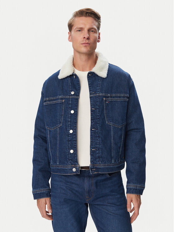 Tommy Jeans Tommy Jeans Džinsinė striukė Archive Teddy DM0DM23485 Mėlyna Regular Fit