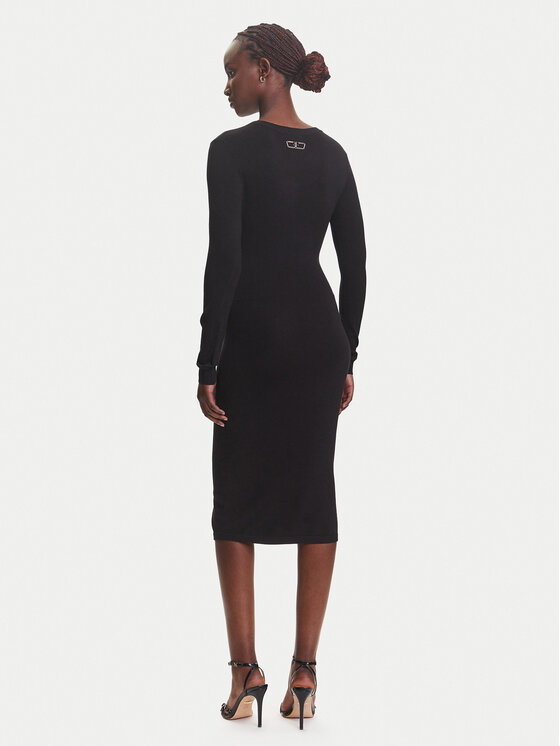 Fracomina Fracomina Kootud kleit FJ23WD5002K51801 Must Slim Fit