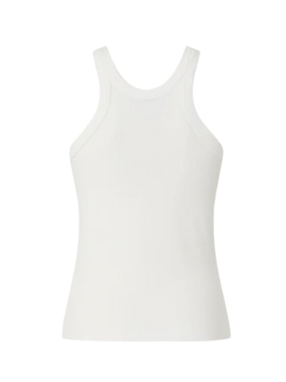 PINKO PINKO Top Canotta con fibbia ciondolo Biały Regular Fit