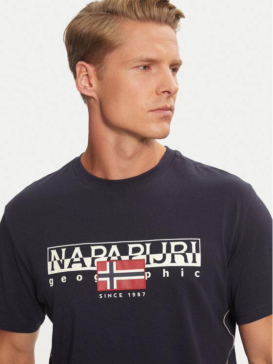Napapijri Napapijri T-krekls S-Aylmer NP0A4HTO Tumši zils Regular Fit