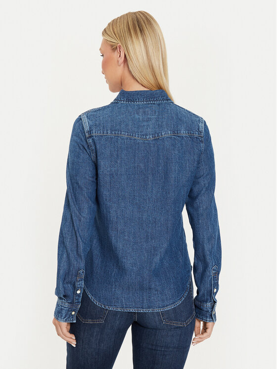 Guess Jeans Guess Jeans cămașă de blugi W4YH35 D5EI3 Bleumarin Classic Fit