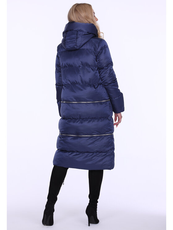 Perso Perso Zimní kabát z odpinanym dołem Tmavomodrá Regular Fit