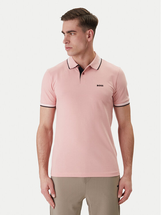 BOSS BOSS Polo marškinėliai Paul 50506193 Rožinė Slim Fit
