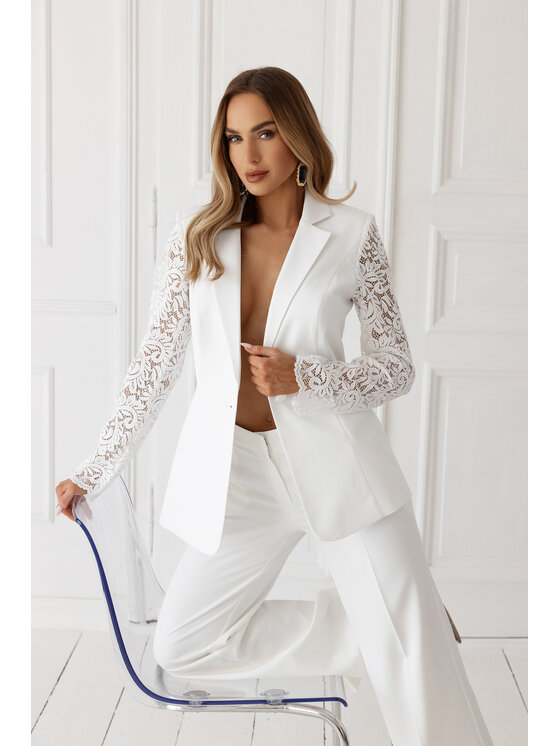 Made of Emotion Made of Emotion Marynarka M865 Biały A-Line Fit