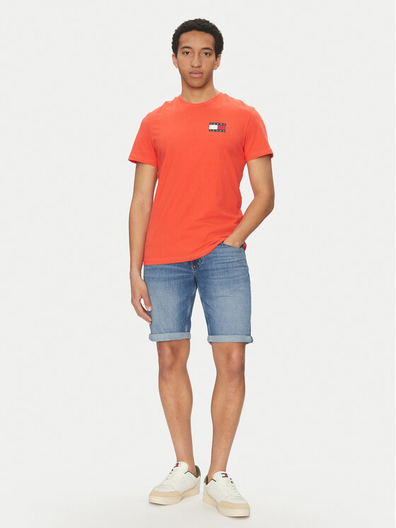 Tommy Jeans Tommy Jeans T-shirt Essential DM0DM20740 Narančasta Slim Fit