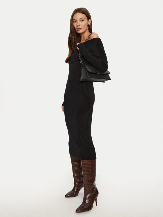 ONLY ONLY Úpletové šaty Katia 15344233 Černá Slim Fit