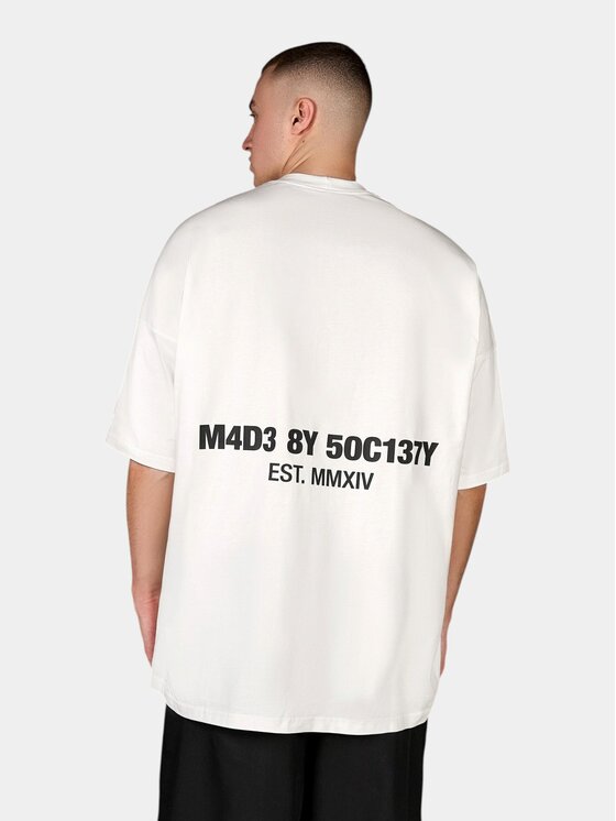 MADE BY SOCIETY MADE BY SOCIETY Ścierka Tricou Rust Artifact - T17210 Biały Basic Fit