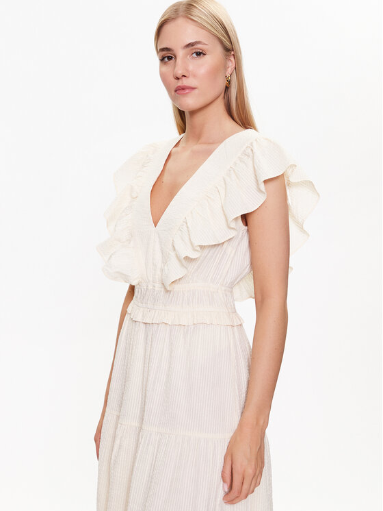 Gina Tricot Gina Tricot Rochie de vară Ruffle dress 20443 Écru Regular Fit