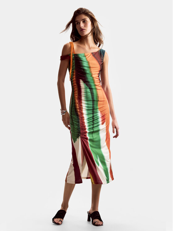 Desigual Desigual Лятна рокля Paint Lacroix 26SWVK17 Цветен Slim Fit