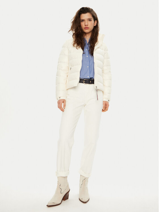 Tommy Hilfiger Tommy Hilfiger Пухено яке WW0WW44980 Екрю Regular Fit