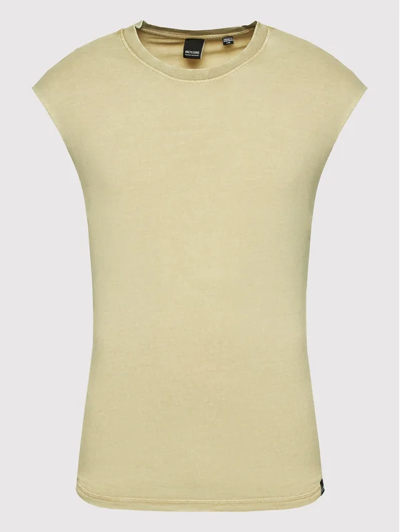 Only & Sons sleeveless t-shirt tank top in beige