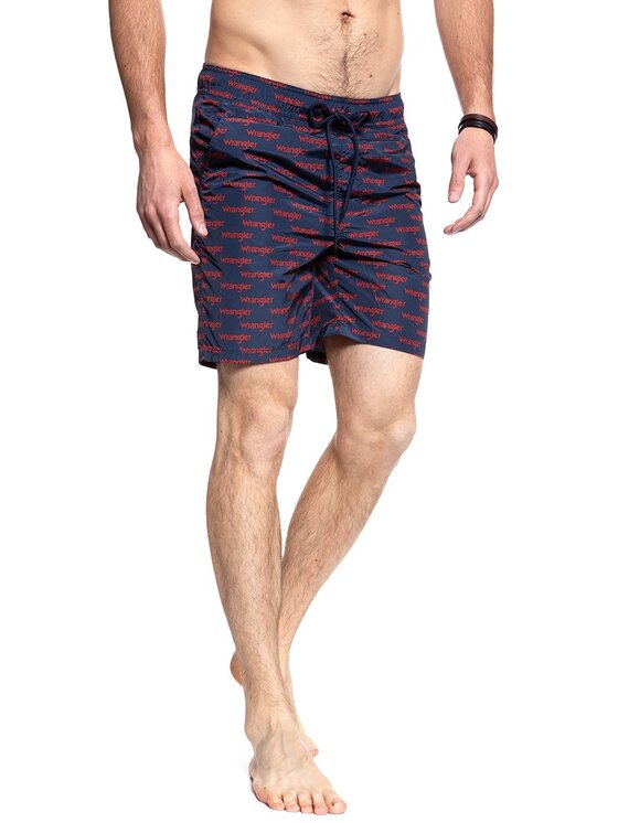 Wrangler Wrangler Szorty materiałowe SWIM SHORT Niebieski Slim Fit